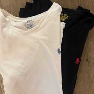 Polo Ralph Lauren Men's White and Black Tees